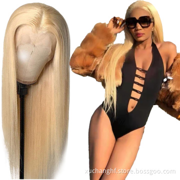 180 Density Virgin Hd Transparent Swiss Lace Front Hair Wigs,13x6 Lace Frontal Wigs ,613 Blonde Human Hair Wigs